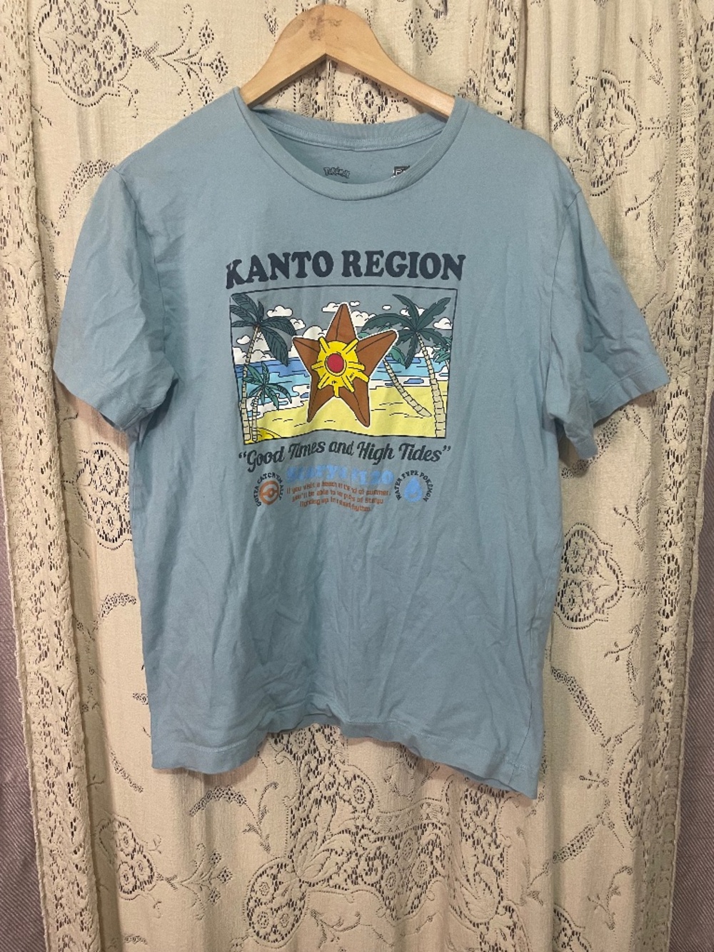 Pokemon:Pokémon Staryu with the text "Kanto Region"
